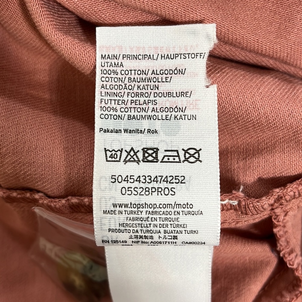 Topshop Moto Dusty Rose Asymmetrical Button Skirt With Pockets - Picture 8 of 8